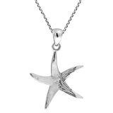 Mystical Starfish Multicolor Mother of Pearl 925 Sterling Silver Pendant Necklace