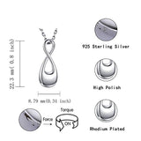 Infinity Cremation Ashes Urn Jewelry - 925 Sterling Silver Ashes Holder Memorial Keepsake Lockets Pendant Necklace for Pet Human Gifts