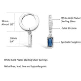 925 Sterling Silver Small Huggie Hoop Earrings Gold Plated Sapphire CZ Tiny Dangle Drop Earrings for Women
