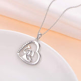 Sterling Silver Lucky in love elephant Animal Heart Pendant Necklace for Women