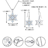 Women's Jewelry Sets 925 Sterling Silver Cubic Zirconia Snowflake Winter Party Necklace Earrings Set