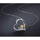 Mother's Day Gifts You Are My Sunshine Sunflower Necklace S925 Sterling Silver CZ Sunflower Necklace Jewelry for Women