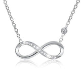 S925 Sterling Silver Infinity Necklace 5A Cubic Zirconia CZ Endless Love Pendant with Necklaces Jewelry for Women and Girls