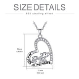 Mother Daughter Jewelry Elephant 925 Sterling Silver Love Heart Pendant Necklace for Women Girls