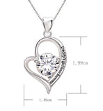 Sterling Silver Daddy's Girl Love Forever Love Heart Cubic Zirconia Pendant Necklace