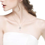 Sterling Silver Cross Love Heart Necklace  Ruby Necklace Pendants For Women