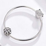 925 Sterling Silver Shining Heart Charm for Women Snake Bracelet Charm