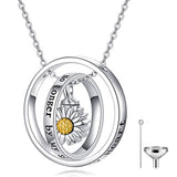 Silver Sunflower Urn Necklace 