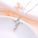 925 Sterling Silver CZ Cross Pendant Necklace for Women Girlfriend Daughter Mother