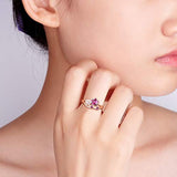 925 Sterling Silver 24K Gold/Rose Gold Plated with Cubic Zirconia Crystal Ring