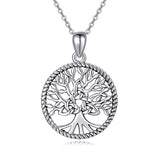 Silver Celtic knot Tree of Life  Necklace