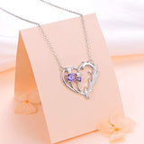925 Sterling Silver Love Heart Pendant Necklace for Women Girls Her Birthday Gift