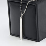 925 Sterling Silver Simple Thin Dainty Vertical Bar Pendant Everyday Necklace for Women, 24