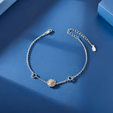 925 Sterling Silver Daisy Bracelet Link Little Sunflower Bracelets Link Chain Jewelry Gifts For Women Birthday