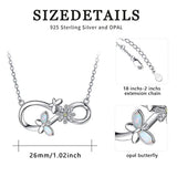 925 Sterling Silver Infinity Butterfly Flower Necklaces Pendant for Women Wife Mother's Day Christmas Birthday Girls Opal Jewelry Gift