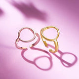Open Ring 925 Sterling Silver 24K Gold/Rose Gold Plated Cuff Rings for Woman,Adjustable