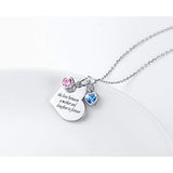 925 Sterling Silver Message Engraved Love Heart Pendant Charm Necklace for Grandma Mother Daughter Wife Girlfriend