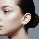 925 Sterling Silver  CZ Starfish Hoop Earrings Cubic Zirconia for Women Teens