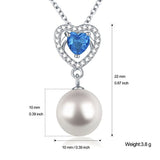 Pearl Necklace,925 Sterling Silver Pearl Jewelry cubic zirconia Jewelry for Women