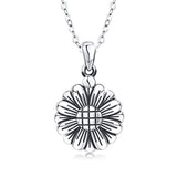 Silver Sunflower Locket Necklace 