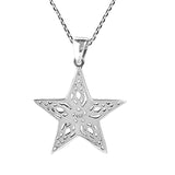 Intricate Celtic Knot Star 925 Sterling Silver Pendant Necklace