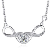 Silver Infinity Double Pendant Necklace 