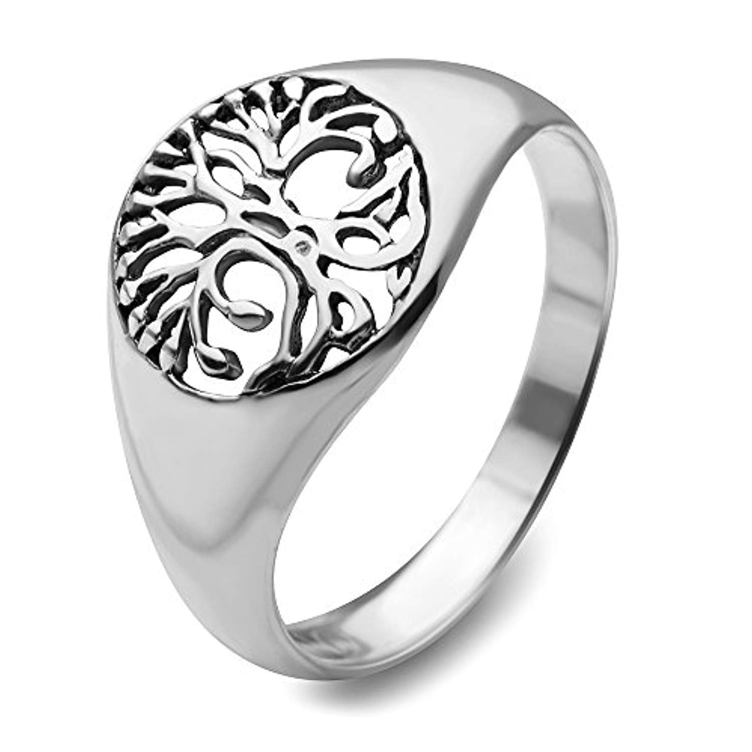 925 Sterling Silver Open Filigree Tree of Life Symbol Ring for Women - Nickel Free