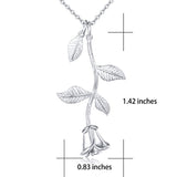 S925 Sterling Silver Rose Flower Pendant Necklace Jewelry for Women