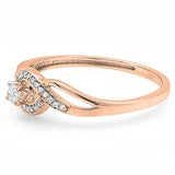 0.15 Carat (ctw) 9k Gold Diamond For Women Criss Cross in Engagement Bridal Promise Ring
