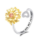  Silver Sunflower Ring