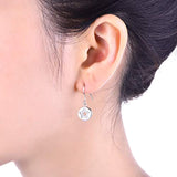 925 Sterling Silver Cubic Zirconia Star Dangle Earrings