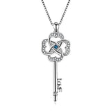 Silver  Love Knot Irish Key Pendant Necklace