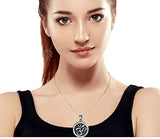 Aum Om Ohm Sanskrit Symbol Yoga Medallion Pendant For Women For Men Necklace Circle Disc Oxidized 925 Silver