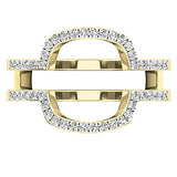 0.25 Carat (ctw) 14K Gold Round Natural Diamond Women Wedding Band Enhancer Guard Double Ring 1/4 CT