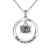 Silver Jewelry Oxidized Camera Pendant Necklace