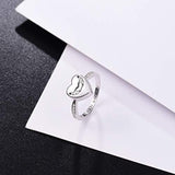 925 Sterling Silver Heart Urn Ring Angel Wings Cremation Memorial Jewelry Hold Loved Ones Ashes Finger Rings for Women