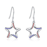  Silver Star Dangle Earring