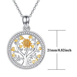 Tree Of Life Necklace Pendant Necklace 925 Sterling Silver Fashion Gifts for Women Daughter Wife Mother on Birthday Anniversary