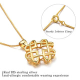 925 Sterling Silver Endless Love Vintage Celtic Knot Pendant Necklace Hollow Pendant with Necklaces for Girls and Women