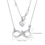 925 Sterling Silver White Gold-Plated Cubic Zirconia Infinity Love Pendant Necklace