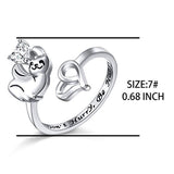 925 Sterling Silver Cute Animal Sloth Heart Ring  Gift for Women Teen Girls