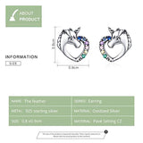 S925 Sterling Silver Love Heart Cute Animal CZ Unicorn Stud Earrings Gifts for Girl Women