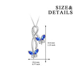 Sterling Silver Infinity Butterfly Necklace, Butterfly Pendant Made with Simulated Birthstone Crystal from Swarovski, Butterfly Jewelry Gifts for Women