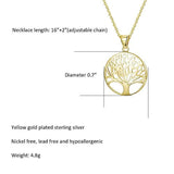Gold Plated  Tree of Life Pendant Necklace Minimalist Jewelry Gifts for Women Mom Lover Family with Gorgeous Jewelry Box, 16+2 Inch Extender Necklace
