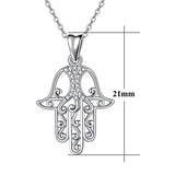 Hamsa Hand necklace Fatima Sterling Silver Necklace Women's Day Gift Hamsa Hand Pendant