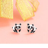 925 Sterling Silver Cute Animal Panda  Stud Earrings for Women Teen Girls Birthday Gift