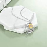 Heart Sunflower Jesus Jewelry 925 Sterling Silver Sunflower Cross Necklace Gifts for Women
