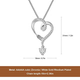 925 Sterling Silver Necklace for Women With Heart Cublic Ziron, Infinity Arrow Heart Pendant Necklaces for Women