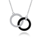 Silver Tow Interlocking Circles Necklace