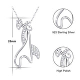 925 Sterling Silver Elegant CZ Giraffe Pendants Necklace Animal Necklace Gift for Women